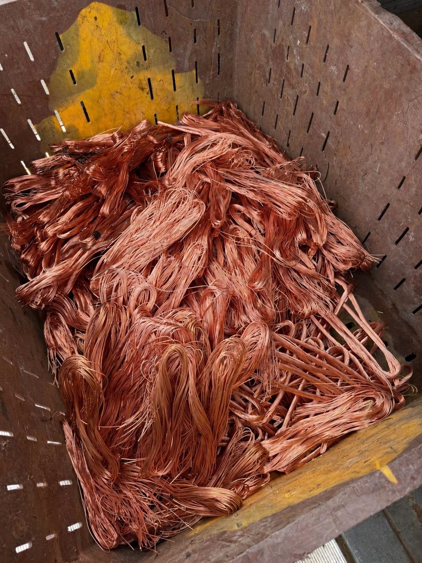 Copper wire scrap ready for recycling